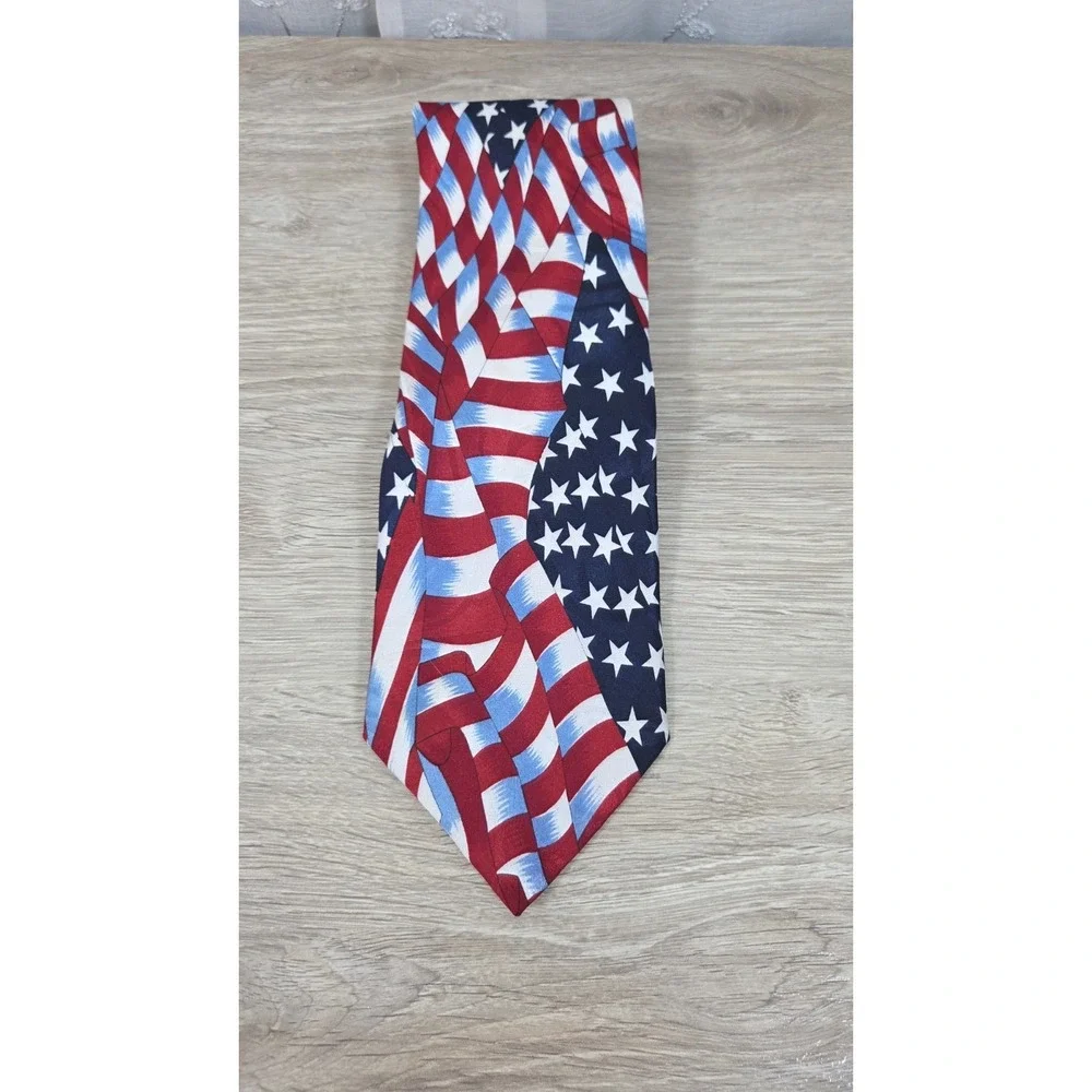 USA Flag Red‎ White Blue Stars Stripes Mark Dean  Tie Neckwear